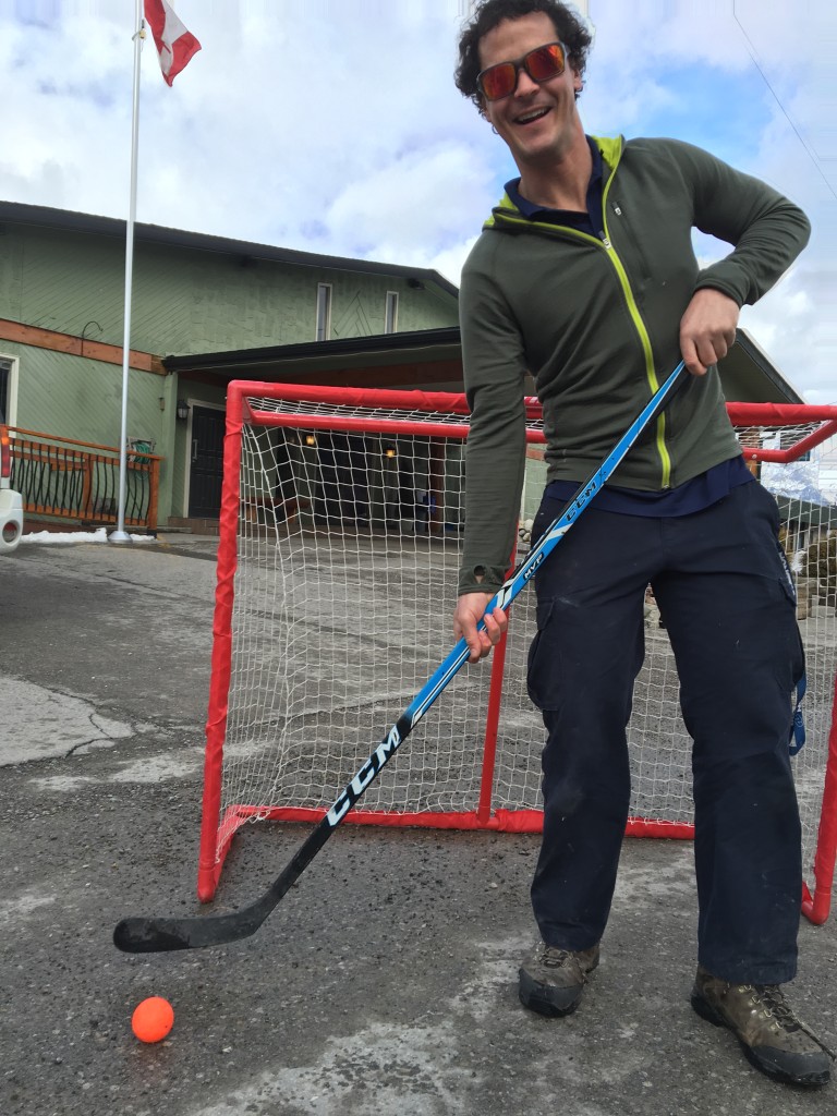 Road hockey at the Red Tree Lodge