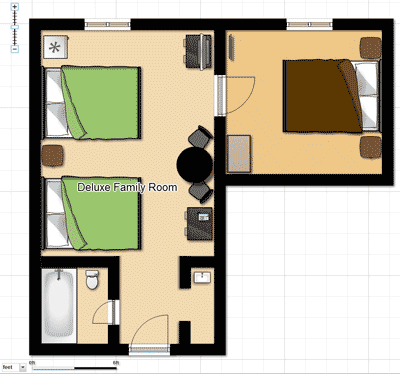 Deluxe Family Hotel Room Floorplan