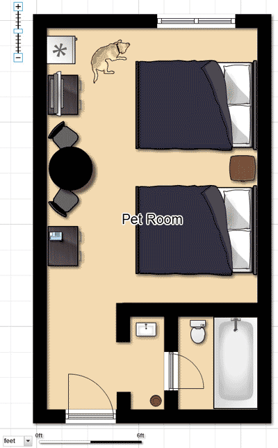 Pet Friendly Hotel Room Floorplan