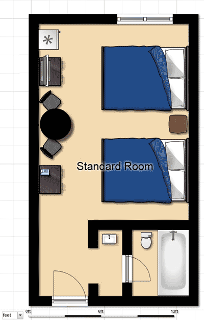 Standard Fernie Hotel Room Floorplan