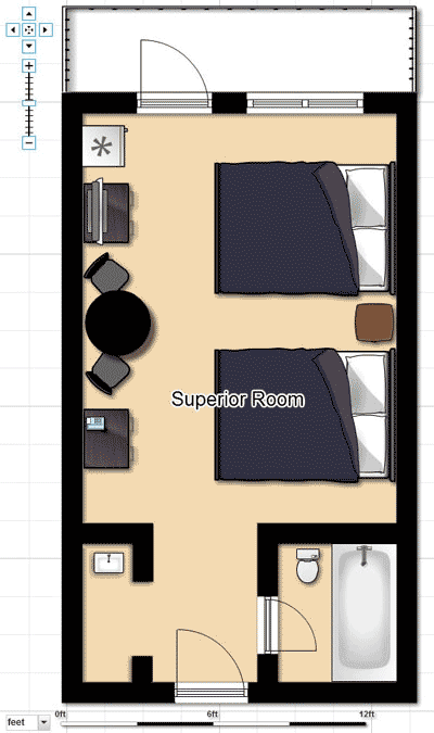 Superior Hotel Room Floorplan